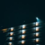 lighted high rise building during night time