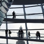 reichstag dome, building, people, silhouette, architecture, interior, dome, landmark, reichstag, berlin, germany, modern architecture, contemporary architecture, people, people, people, people, people, germany